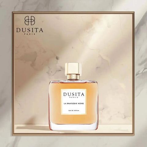 Dusita Paris La Rhapsodie Noire Eau de Parfum 100ml bottle with elegant black and gold packaging.