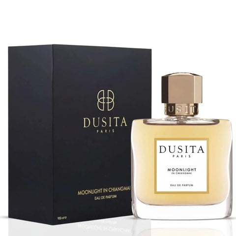 Dusita Paris Moonlight in Chiangmai 100ml Eau De Parfum bottle with elegant packaging, showcasing the luxury fragrance.