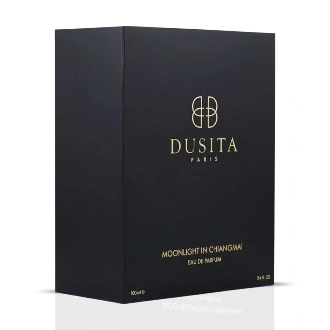Dusita Paris Moonlight in Chiangmai 100ml Eau De Parfum bottle, elegant glass design with floral and citrus notes.