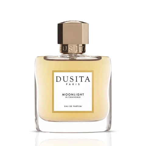 Dusita Paris Moonlight in Chiangmai 100ml Eau De Parfum bottle, elegant glass design with floral and citrus notes.