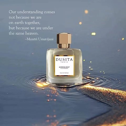 Dusita Paris Moonlight in Chiangmai 100ml Eau De Parfum bottle, elegant floral perfume with moonlit and citrus notes.
