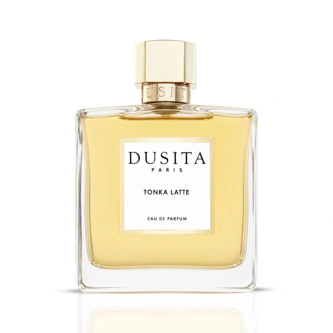 Dusita Paris Tonka Latte Eau de Parfum spray 100ml bottle with elegant packaging and floral and warm fragrance notes.