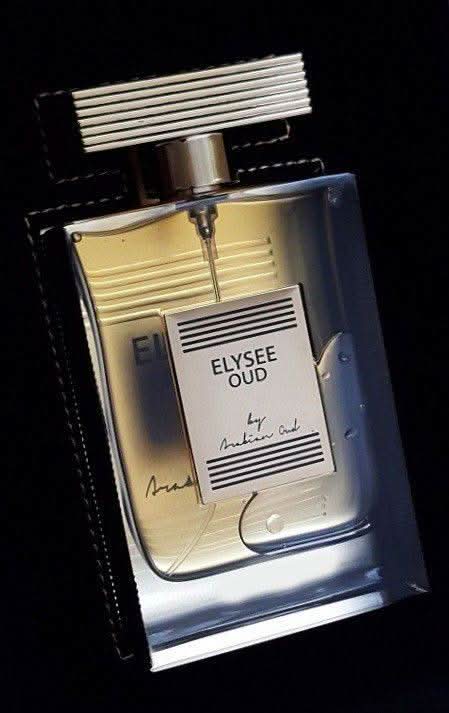Arabian Oud Elysee Oud EDP 100ml perfume bottle with elegant design and gold accents, showcasing a luxurious fragrance.