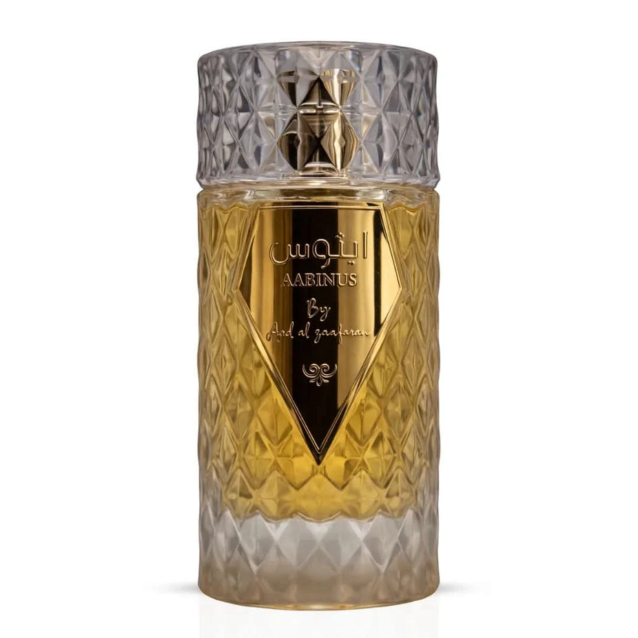 Aabinus Eau de Parfum spray by Ard Al Zaafaran, 100ml bottle, with elegant fragrance packaging and clear spray nozzle.