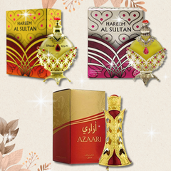 Hareem Al Sultan Gold & Silver Perfume Oil - 35 ML, Azaari CPO 17Ml by Khadlaj. - Intense oud