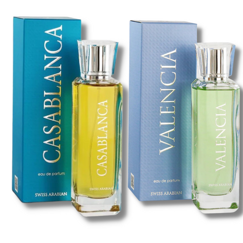 Casablanca And Valencia Collection EDP -100 ML (3.4 oz) by Swiss Arabian. (Xtra Value Pack) - Intense oud