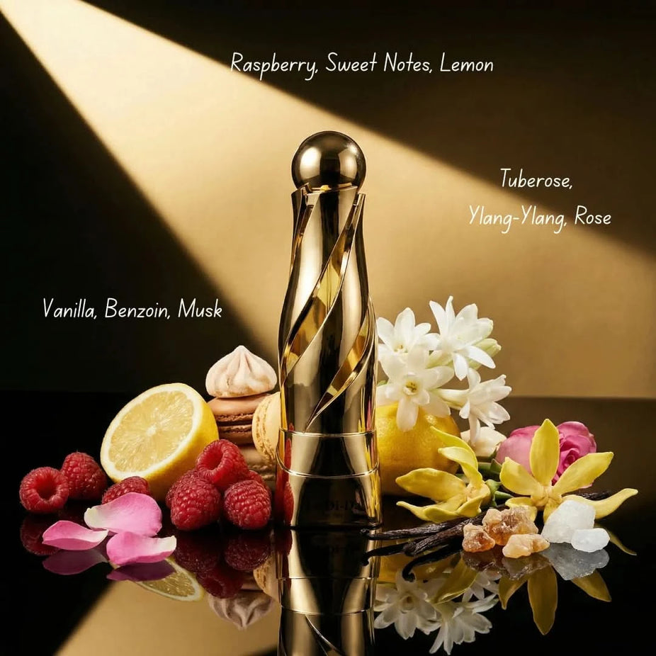 Arabiyat Prestige La-Di-Da Eau de Parfum spray 100ml, elegant fragrance bottle with floral and woody notes.