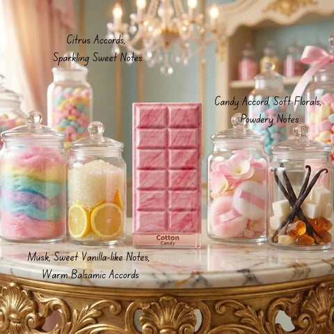 Dubai Delicacy Cotton Candy Eau de Parfum spray by Armaf, 70ml, featuring a sleek bottle with soft pink and gold accents.