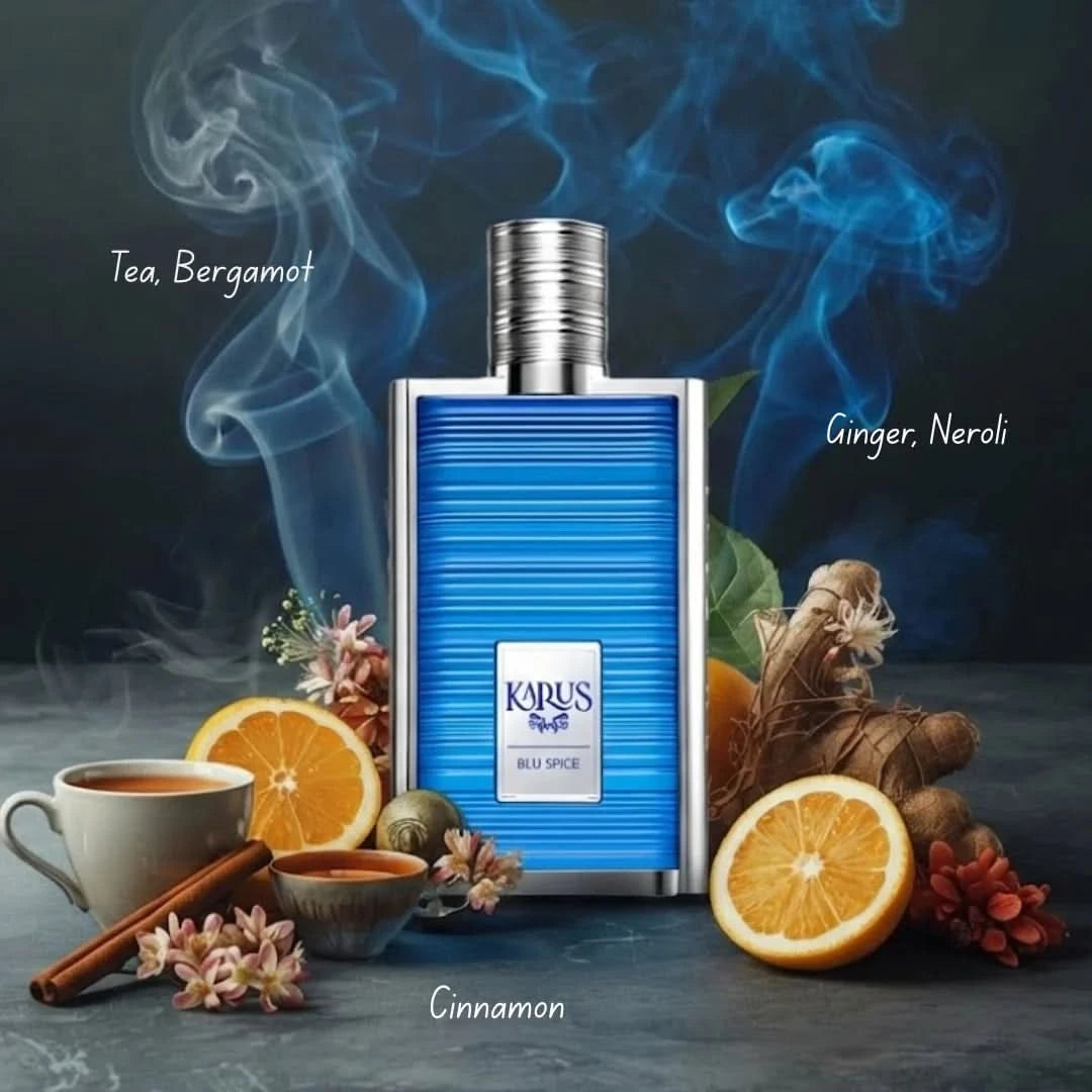 Karus Blu Spice, Secret Musk & Oud Fire Eau de Parfum Sprays 100ml (3.