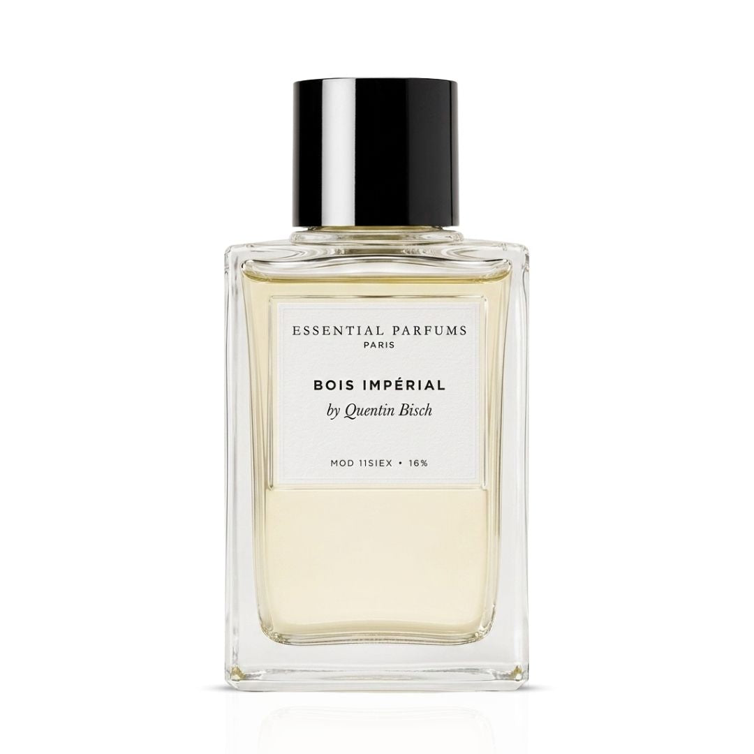 Bois Imperial by Quentin Bisch Essential Parfums Eau de Parfum spray 100ml, featuring a luxurious fragrance bottle against a neutral background.