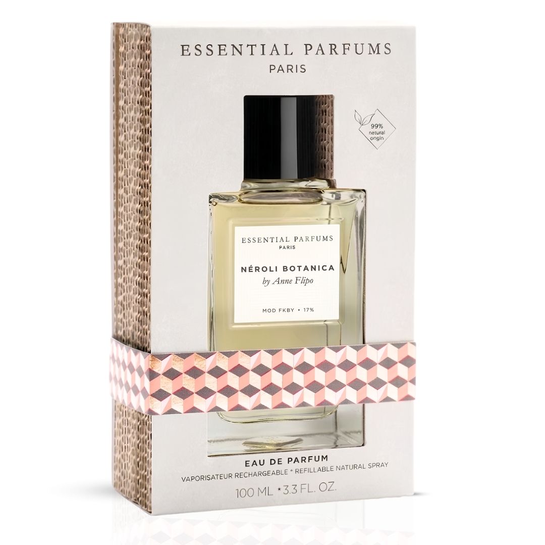 Néroli Botanica by Essential Parfums Eau de Parfum spray 100ml, featuring a floral citrus fragrance in a sleek bottle.