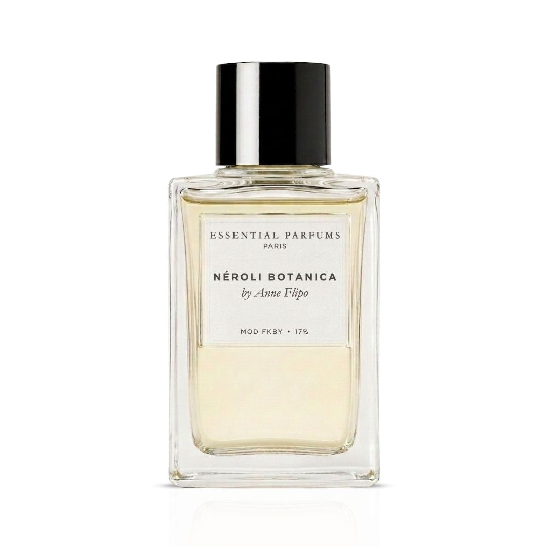 Essential Parfums Néroli Botanica Eau de Parfum spray 100ml bottle with floral and citrus notes, elegant packaging.