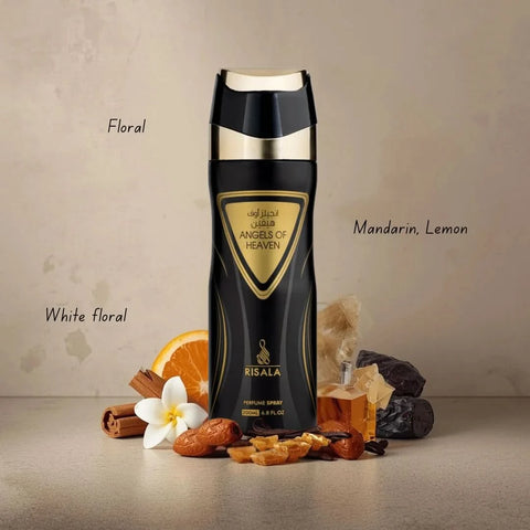 RISALA Angels Of Heaven perfume and body spray bundle, 100ml Eau de Parfum spray and 200ml perfumed body spray, elegant packaging