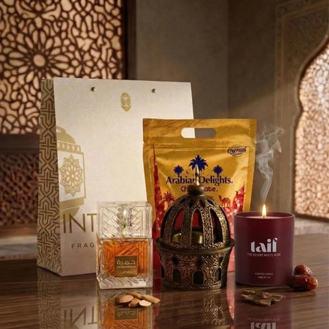 Intense Oud Eid Moments Bundle featuring Taif, a luxurious fragrance gift set with elegant packaging and multiple scent options.