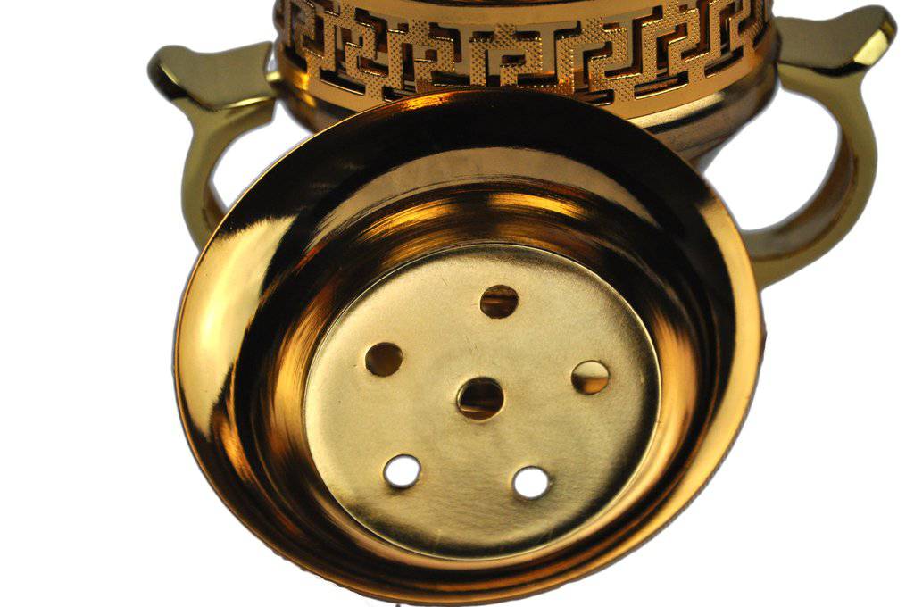 Arab Incense Bakhoor Burner Golden - 6 inch by Intense Oud - Intense oud