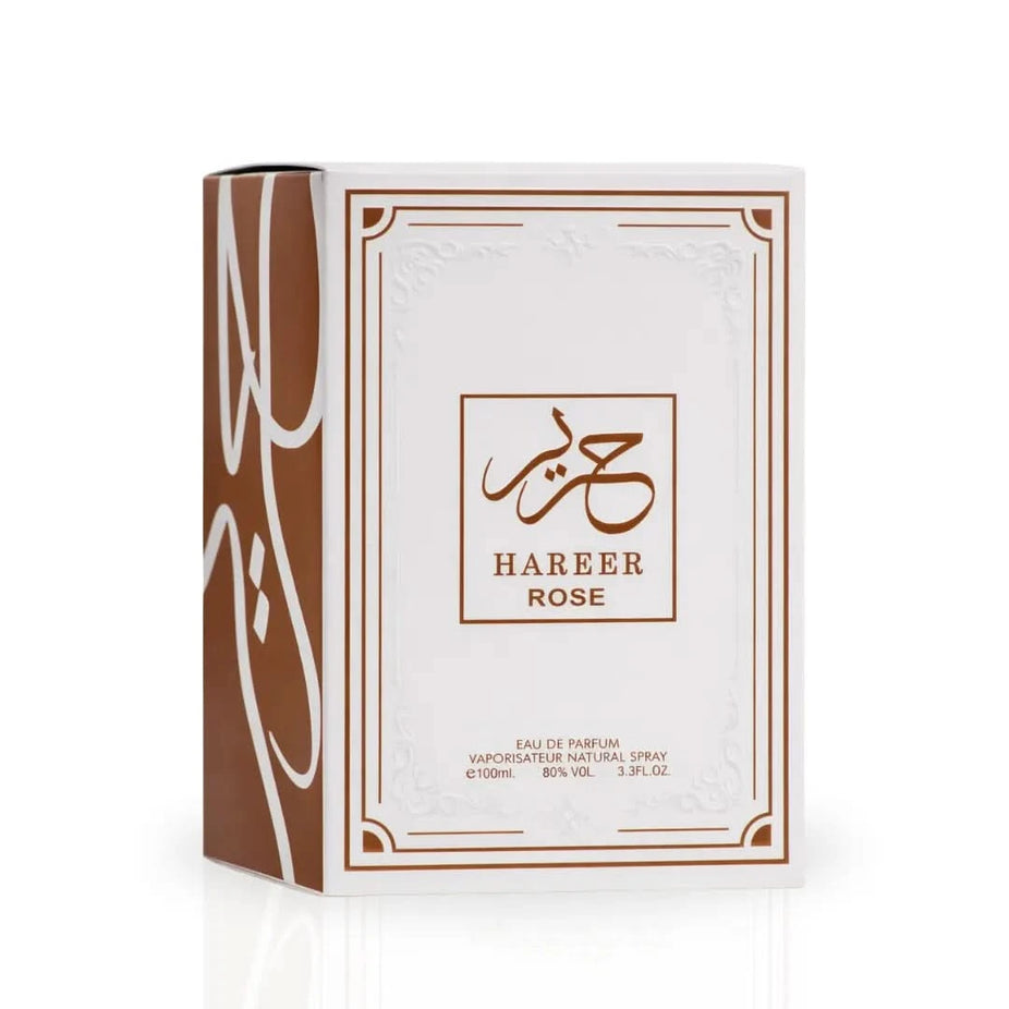 Aura by Aura Hareer Rose Eau De Parfum Spray 100ml, elegant bottle with floral rose scent and sophisticated packaging.