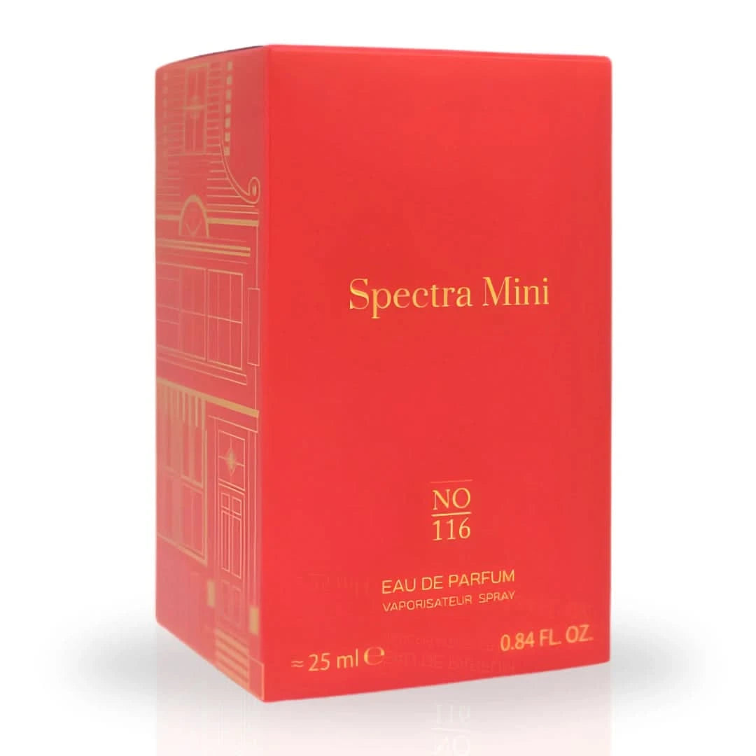 Spectra Mini No. 116 Eau De Parfum spray in 25ml bottle, showcasing the sleek perfume bottle with elegant design.