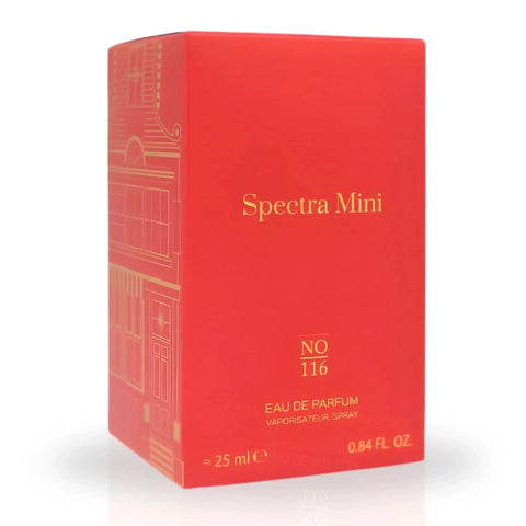 Spectra Mini No. 116 Eau De Parfum spray in 25ml bottle, showcasing the sleek perfume bottle with elegant design.