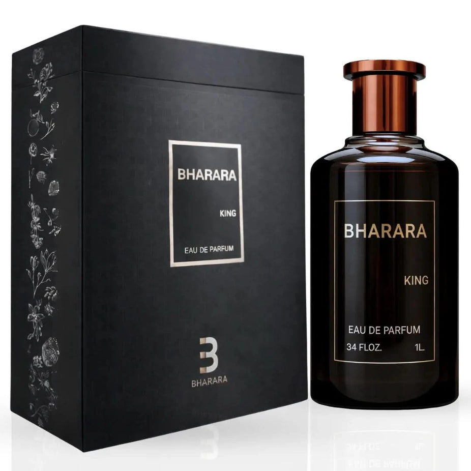 Bharara King Eau de Parfum Spray 1000ml bottle, luxury fragrance with elegant design by Bharara, showcasing the perfume spray.