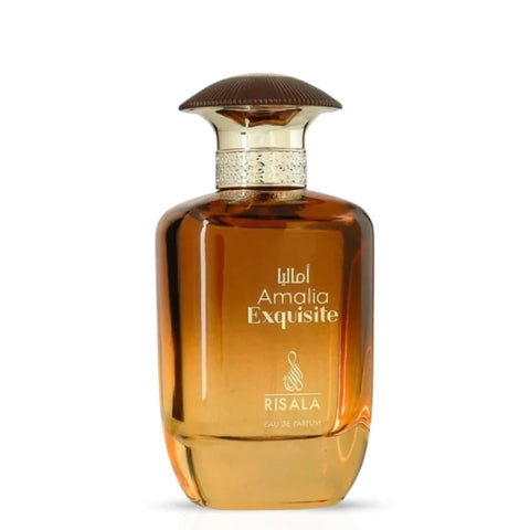 Elite Risala Amalia Exquisite Eau De Parfum spray in 100ml bottle, elegant floral fragrance with a luxurious scent.