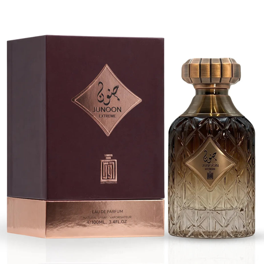Aura by Aura Junoon Desire, Romance, and Extreme Eau De Parfum Spray 100ml bundle bottles displayed together.