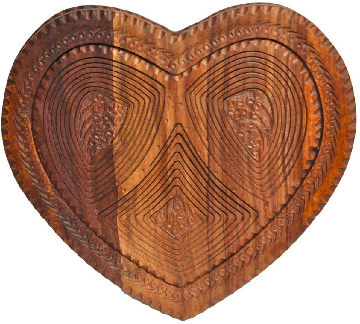 Wooden Collapsible Basket- Fruit Basket- Heart shape - Intense oud