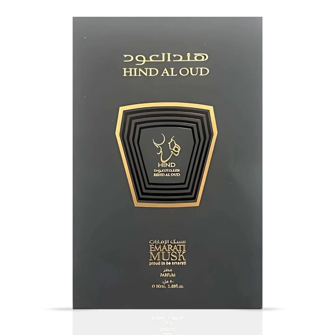 Hind Al Oud Emarati Musk Eau de Parfum spray 50ml, elegant bottle showing the luxurious fragrance.