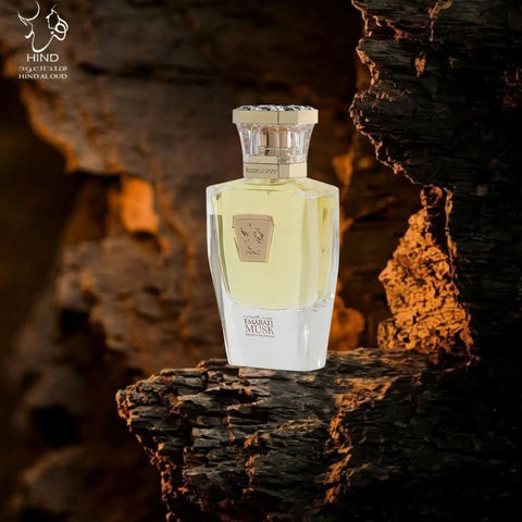 Hind Al Oud Emarati Musk Eau de Parfum Spray 50ml, elegant bottle of oriental fragrance with floral and musky notes