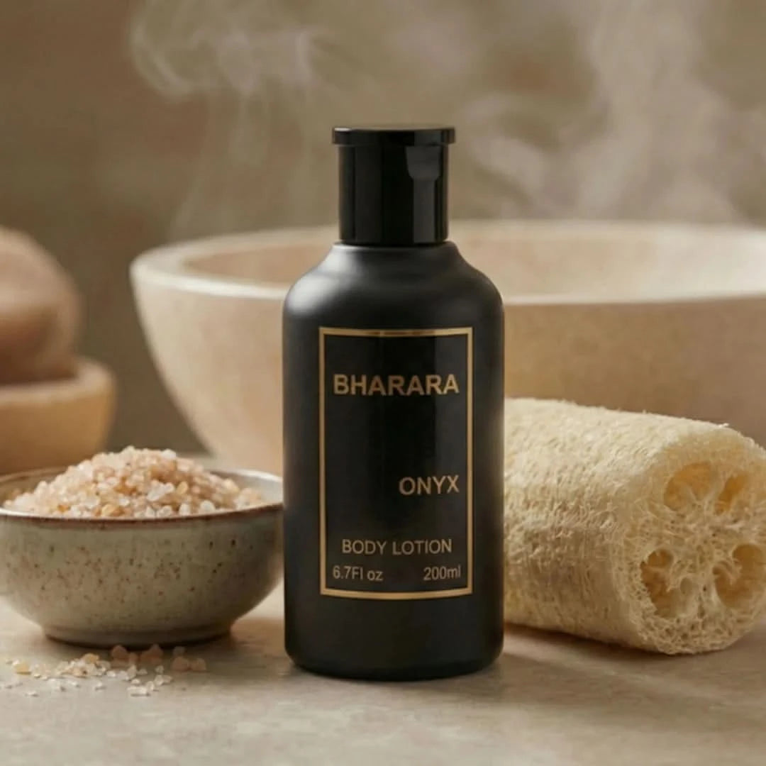 Bharara Onyx 5-piece fragrance gift set by Bharara, featuring elegant perfume bottles and packaging.