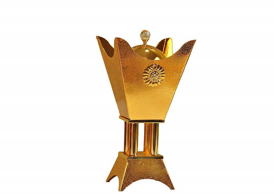 Arab Incense Bakhoor Burner - 11 inch Golden by Intense Oud - Intense oud