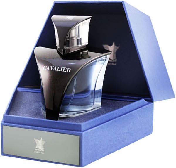 Arabian Oud Cavalier for Men Eau De Parfum 100ml bottle with elegant packaging and dark-colored cap, showcasing luxury fragrance.