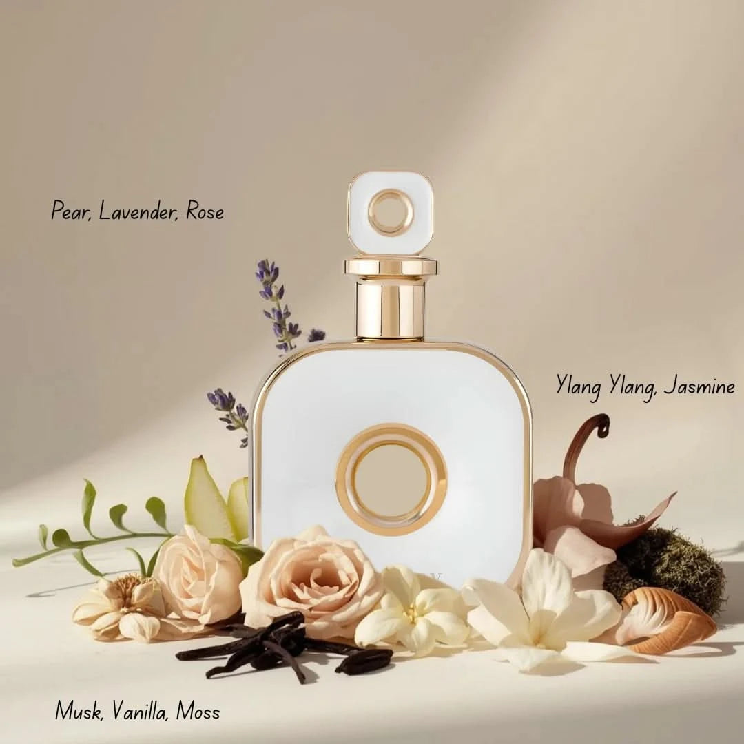 Infinity Gold Eau de Parfum Spray by Armaf in a velvet pouch, 105ml, with a sleek bottle and luxurious packaging.