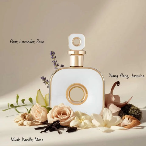 Infinity Gold Eau de Parfum Spray by Armaf in a velvet pouch, 105ml, with a sleek bottle and luxurious packaging.