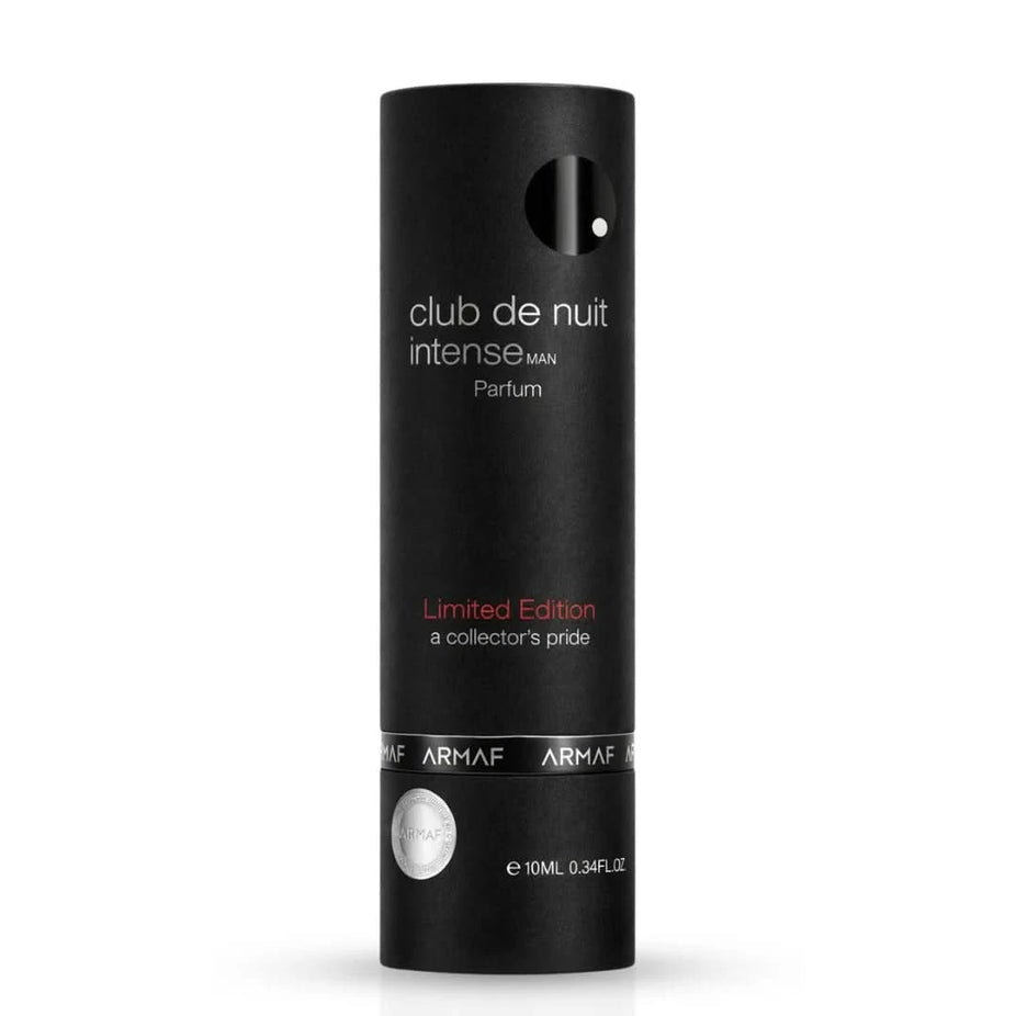 Armaf Club De Nuit Limited Edition Eau de Parfum spray 10ml, showcasing the sleek bottle with elegant design.