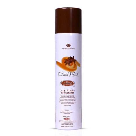 Al Rehab Choco Musk air freshener bundle including marshmallow and pistachio scents in 300ml bottles, with colorful packaging.