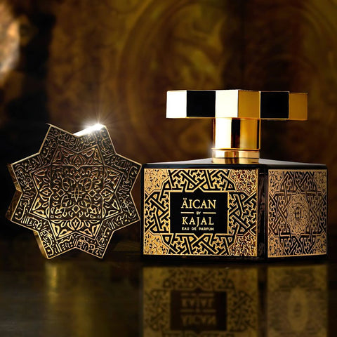 Aican Eau de Parfum Spray by Kajal, 100ml bottle, elegant design, showcasing the fragrance bottle with a sleek cap.