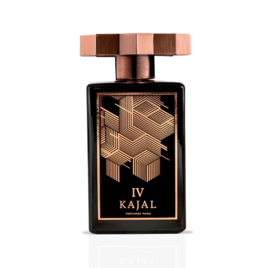 Kajal IV Eau de Parfum spray 100ml bottle with sleek design, showcasing the elegant fragrance packaging by Kajal.