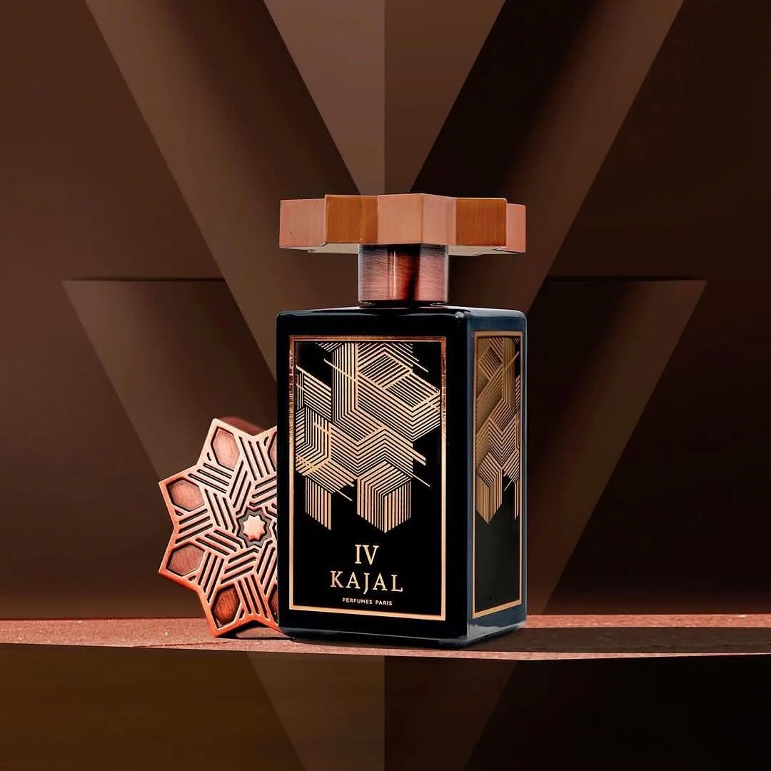 Kajal IV Eau de Parfum spray 100ml bottle with sleek design, showcasing the elegant packaging of Kajal's fragrance.
