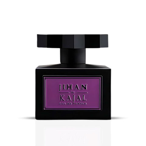 Kajal Jihan Eau de Parfum Spray 100ml bottle, elegant floral fragrance with gold accents and sleek design.