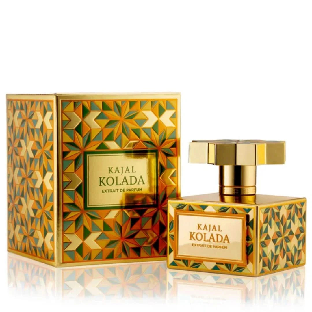 Kajal Kolada Extrait de Parfum Spray 100ml bottle, elegant EDP perfume with a sleek design and clear front label.