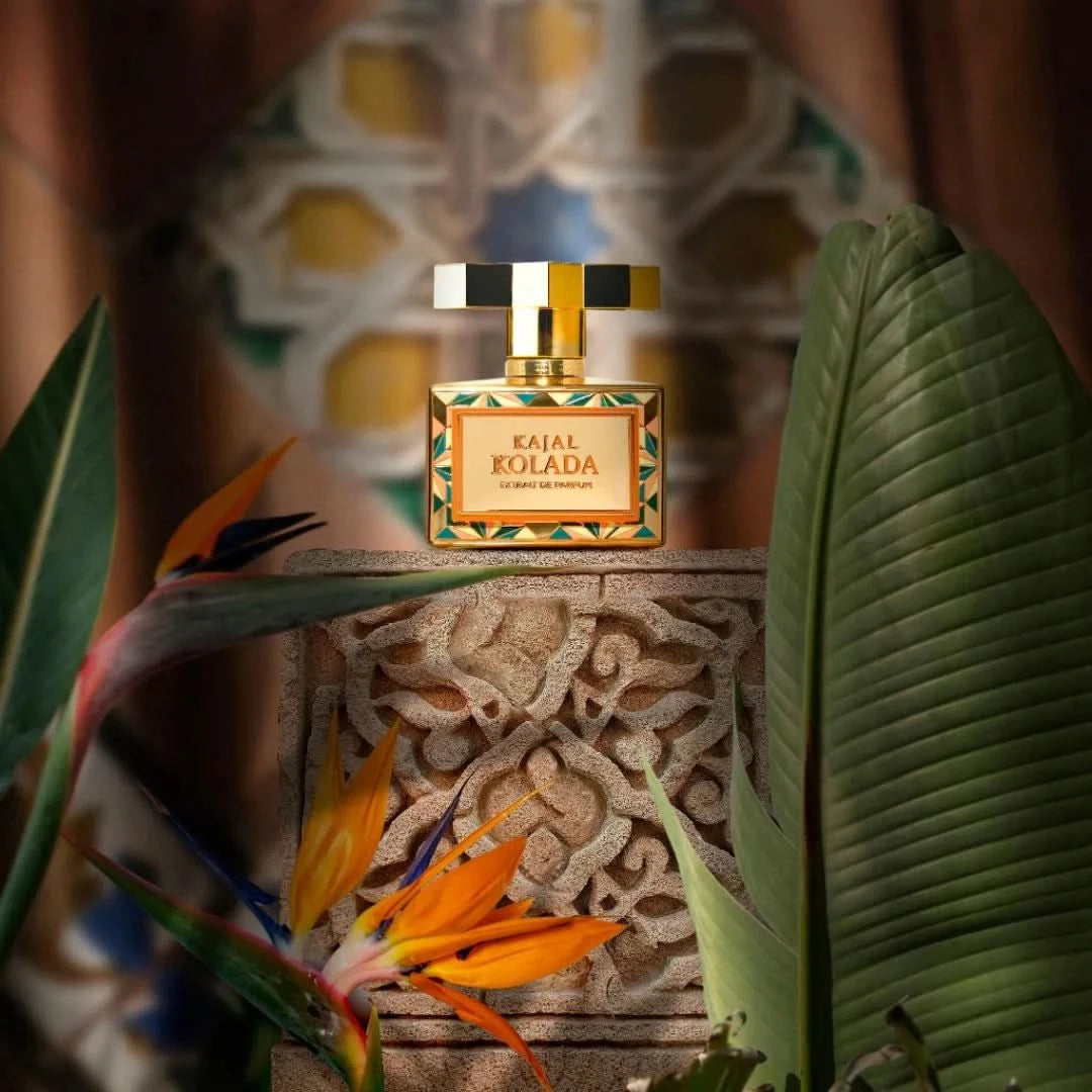 Kajal Kolada Extrait de Parfum Spray 100ml, elegant EDP bottle with a sleek design, showcasing the fragrance's luxurious appeal.