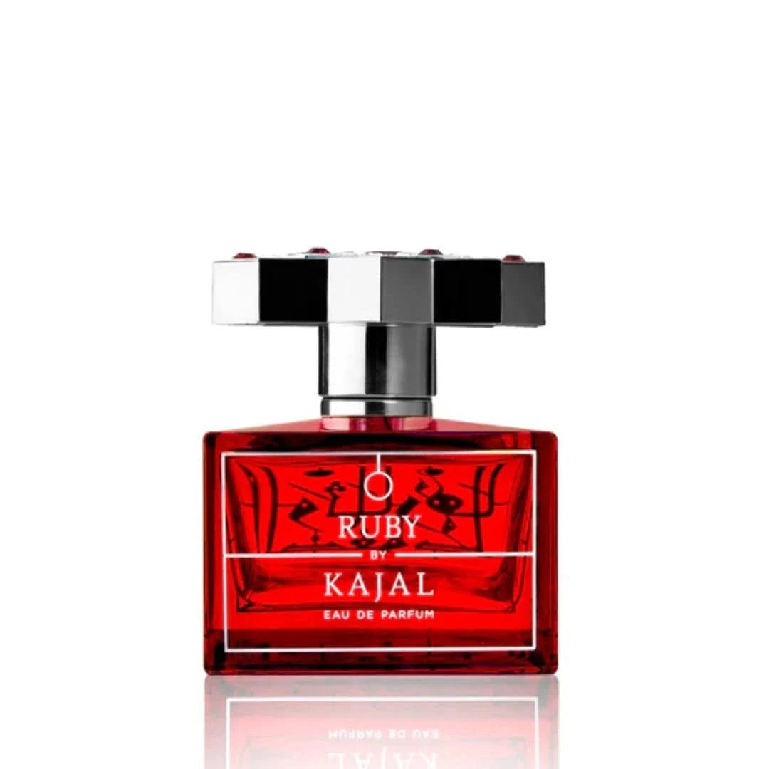 Kajal Ruby Eau de Parfum spray 100ml bottle with a sleek design, showcasing the elegant packaging of this fragrance.
