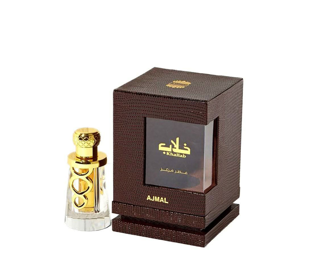 Ajmal Khallab Perfume Oil, 3 ML CPO concentrated fragrance, small glass bottle with a black cap and elegant label.
