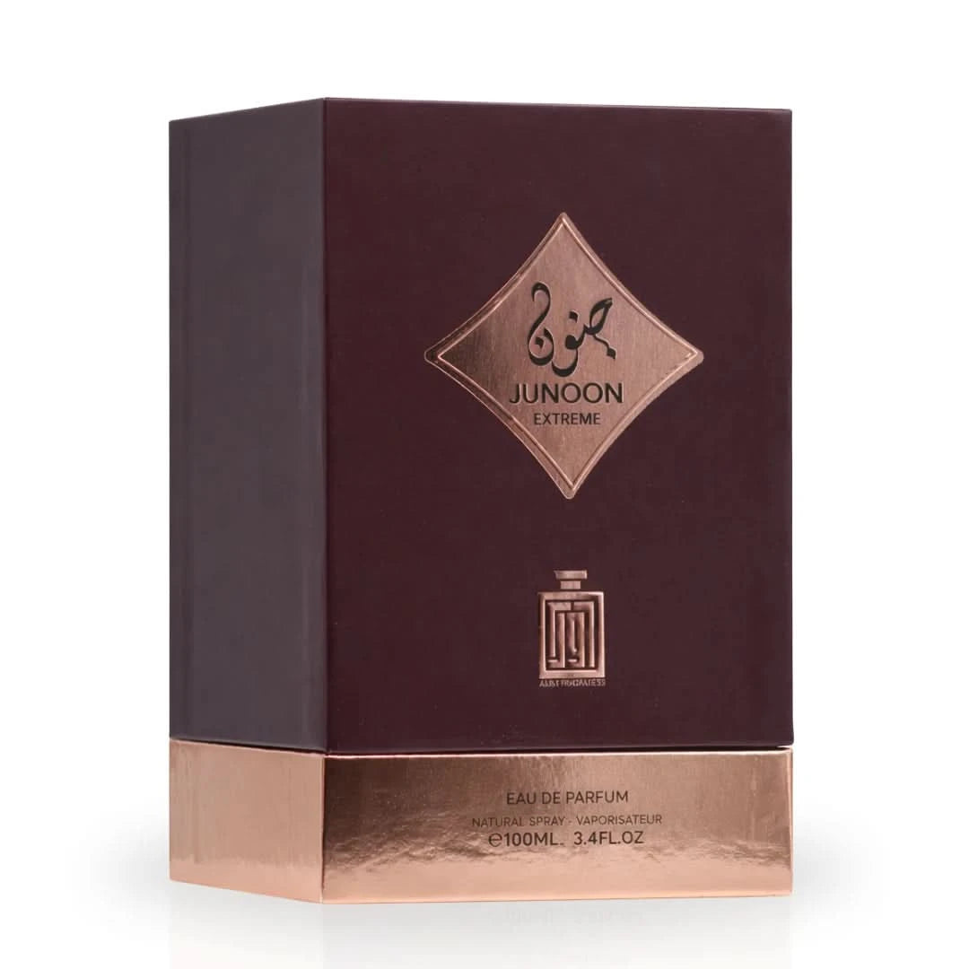 Aura Fragrances Junoon Extreme Eau De Parfum spray 100ml bottle with sleek packaging and elegant design.