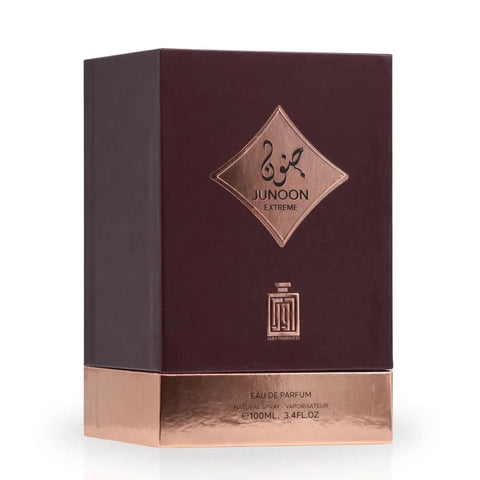 Aura Fragrances Junoon Extreme Eau De Parfum spray 100ml bottle with sleek packaging and elegant design.