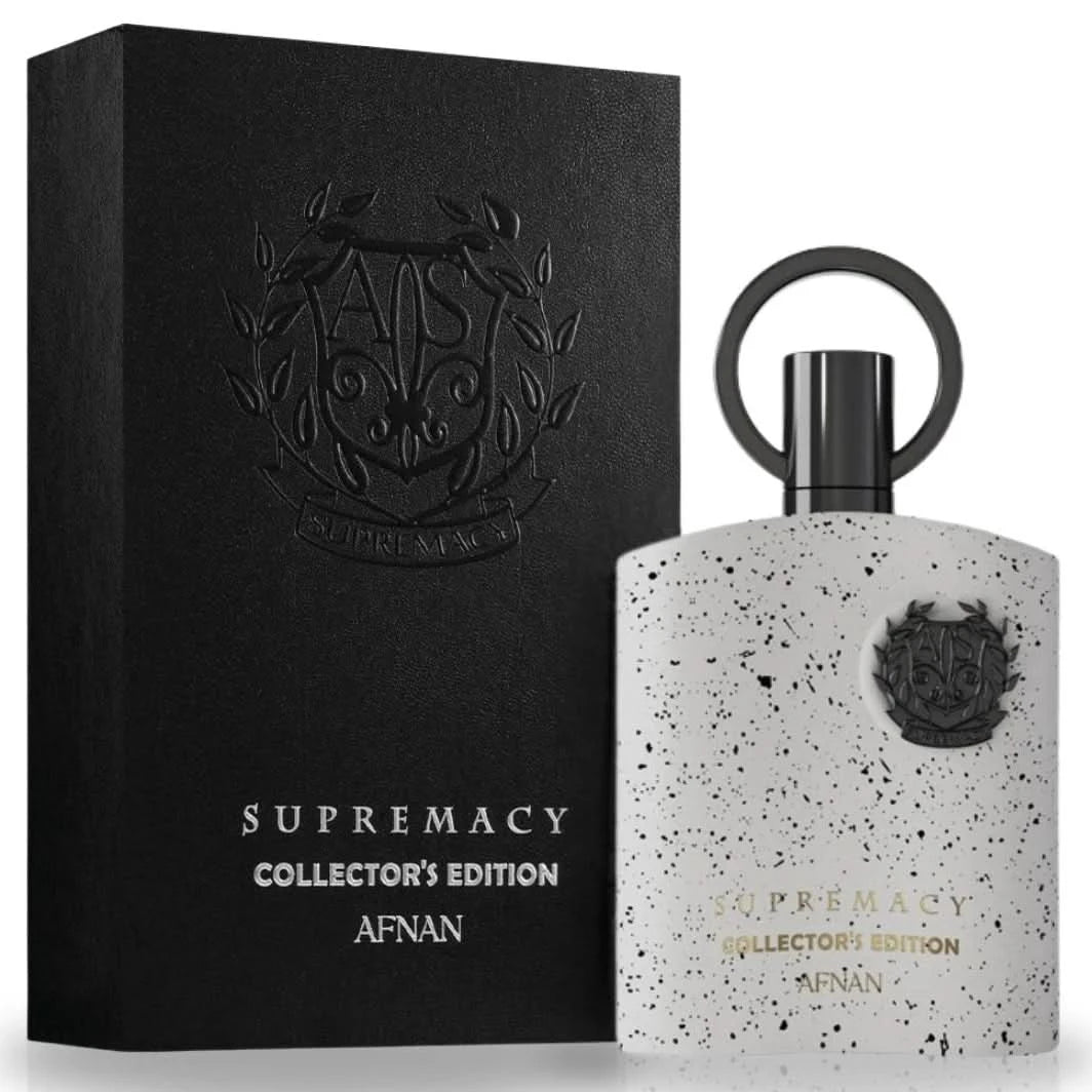 Afnan Supremacy Collector's Edition Pour Homme Eau De Parfum spray bottle, 100ml, with sleek design and elegant packaging.