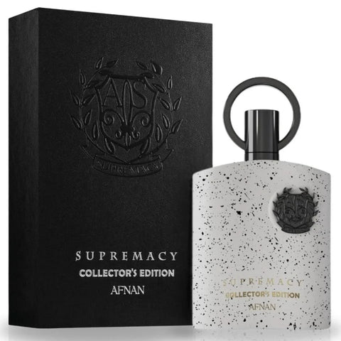 Afnan Supremacy Collector's Edition Pour Homme Eau De Parfum spray bottle, 100ml, with sleek design and elegant packaging.