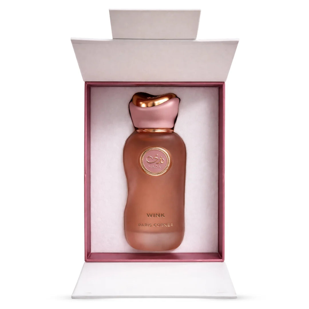 Nada Wink Eau De Parfum spray by Paris Corner, 100ml bottle, elegant floral fragrance with a sleek design.
