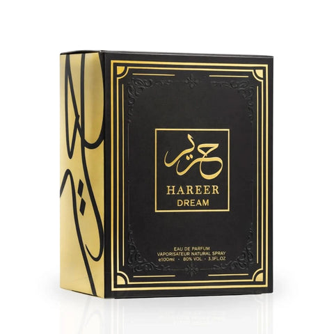 Aura Fragrances Hareer Dream Eau De Parfum Spray 100ml with sleek bottle and elegant design.
