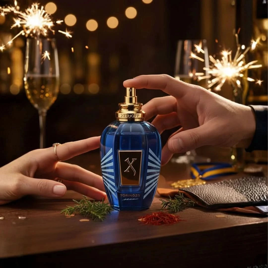 Torino 25 Eau de Parfum Spray by Xerjoff, 50ml bottle featuring elegant packaging and fragrance details.